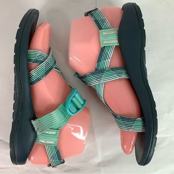 Chaco Webbing Comfort Multicolor Green Strip Strap Children Sandal Shoes Sz C3” - Picture 5 of 11